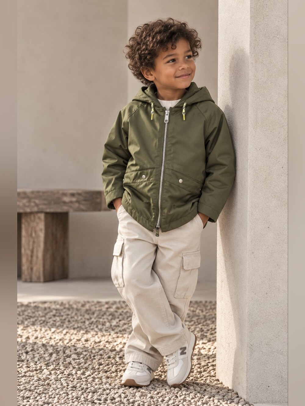 Zara Kids Olive Green Hooded Light Utility Parka Jacket Size 5 110 Gorpcore